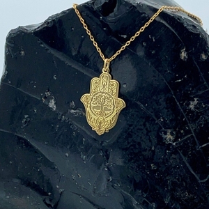 Offre Spéciale Hamsa <span class=keywords><strong>Arbre</strong></span> <span class=keywords><strong>de</strong></span> <span class=keywords><strong>Vie</strong></span> et <span class=keywords><strong>Lotus</strong></span> Pendentif <span class=keywords><strong>Collier</strong></span> Amulette Bijoux Ramadan Festival Cadeau pour Maman Musulmane - Product Image 4