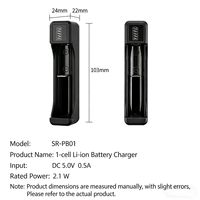 Pengisi Daya Baterai Lithium 18650 & 14500 dengan Kompartemen Pegas yang Dapat Diperpanjang Buatan Guangdong