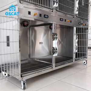 Oscar thú y thiết bị Heavy Duty thép không gỉ phòng khám sử dụng động vật lồng năm nhà lớn con chó kennel Crate với bánh xe - Product Image 5