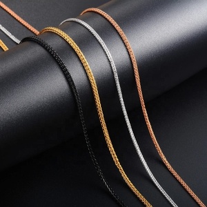 Collier ras du cou fin en acier inoxydable, chaîne réglable à maillons Chopin, plaqué <span class=keywords><strong>or</strong></span> 18 carats, fermoir mousqueton, bijoux unisexe pour <span class=keywords><strong>le</strong></span> quotidien - Product Image 6