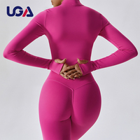 Veste de Yoga à manches longues pour femmes, coupe Slim, pull-over, extensible, athlétique, haut de course, Fitness, Sports de plein air