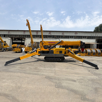 Grue araignée télescopique de 8 tonnes, mini-grue mobile sur chenilles, pour travaux de construction et d'entretien en extérieur et en intérieur