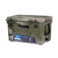 Glacière isotherme rotomoulée 45L en LLDPE, étanche, avec roulettes, pour pêche en extérieur, personnalisable avec logo, réutilisable