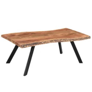 <b>Rectangle</b> Shape Rustic Wood <b>Coffee</b> <b>Table</b> With Metal Legs Modern Living Room Furniture Handmade Design - Product Image 2