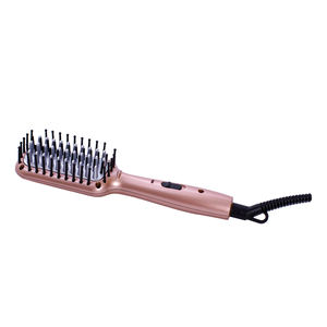 Portable rapide PTC chaleur céramique revêtement peigne maison Salon barbier 2 en 1 Mini lisseur brosse peigne chaud - Product Image 2
