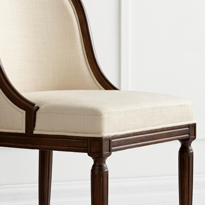 Modern  fabric chair  with solid wood four Legs for dinning chair
