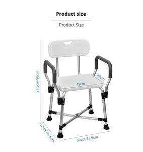 Popular Non-Slip Bath <b>Chair</b> with Armrests Shower Stool <b>for</b> Pregnant Women and <b>Elderly</b> Private Bathroom Safety Equipment - Product Image 6