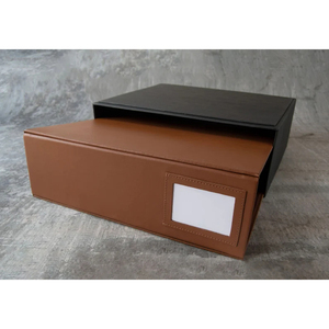 <span class=keywords><strong>Classeur</strong></span> à levier en cuir PU fait main de haute qualité <span class=keywords><strong>A4</strong></span> avec boîte <span class=keywords><strong>rigide</strong></span> – Organiseur de documents de bureau premium marron - Product Image 2