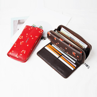 Portefeuille en cuir véritable pour femme, nouveaux modèles à la mode, motifs floraux, bonne fermeture éclair, très bonne Grain