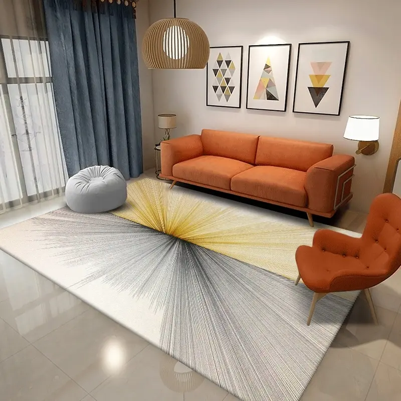 Approvisionnement direct d'usine facile à nettoyer décoration de la maison personnalisée tapis de salon tapis de velours de cristal imprimé en 3D