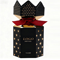 Kits de Noël de luxe avec logo personnalisé Bonbon Forme de bonbon unique Boîte à craquelins avec nœud en ruban