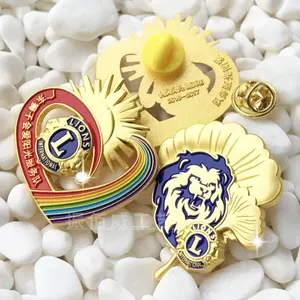 Wholesale Custom Metal Lapel Logo Hat Pins Personalized Lion Club Soft Enamel Pin