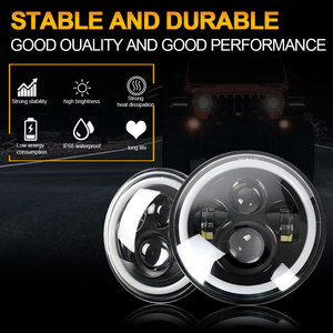 LELANPU - Faros Delanteros LED Redondos de 7 Pulgadas para Jeep Wrangler, Accesorios para Automóviles, Luces de Roca, Faros Delanteros para Camiones, Ojos Futuros, Halo - Product Image 6