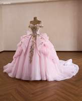 Robe de mariée Feishiluo moderne scintillante à épaules dénudées, style robe de bal, de haute qualité, avec dentelle à sequins cordés, perles et traîne chapelle pour la mariée
