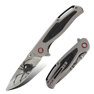 Coltello da campeggio con manico in acciaio inossidabile con coltello inciso personalizzato KITCHENCARE per esterno