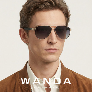 Vanda Gafas de sol polarizadas para hombre S15105 UV400, montura metálica rectangular, gafas de conducción antideslumbrantes - Product Image 4