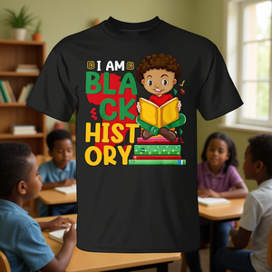T-shirt promotionnel pour tout-petits garçons, thème Mois de l'histoire des Noirs, Afrique, Étudiants africains - Product Image 3