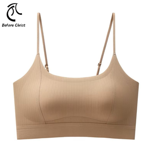 Soutien-gorge push-up de <span class=keywords><strong>sport</strong></span> mince pour femmes beauté emballage léger vêtements d'extérieur coupe solide sans fil bretelles ajustées rembourrées pour grande poitrine non - Product Image 1