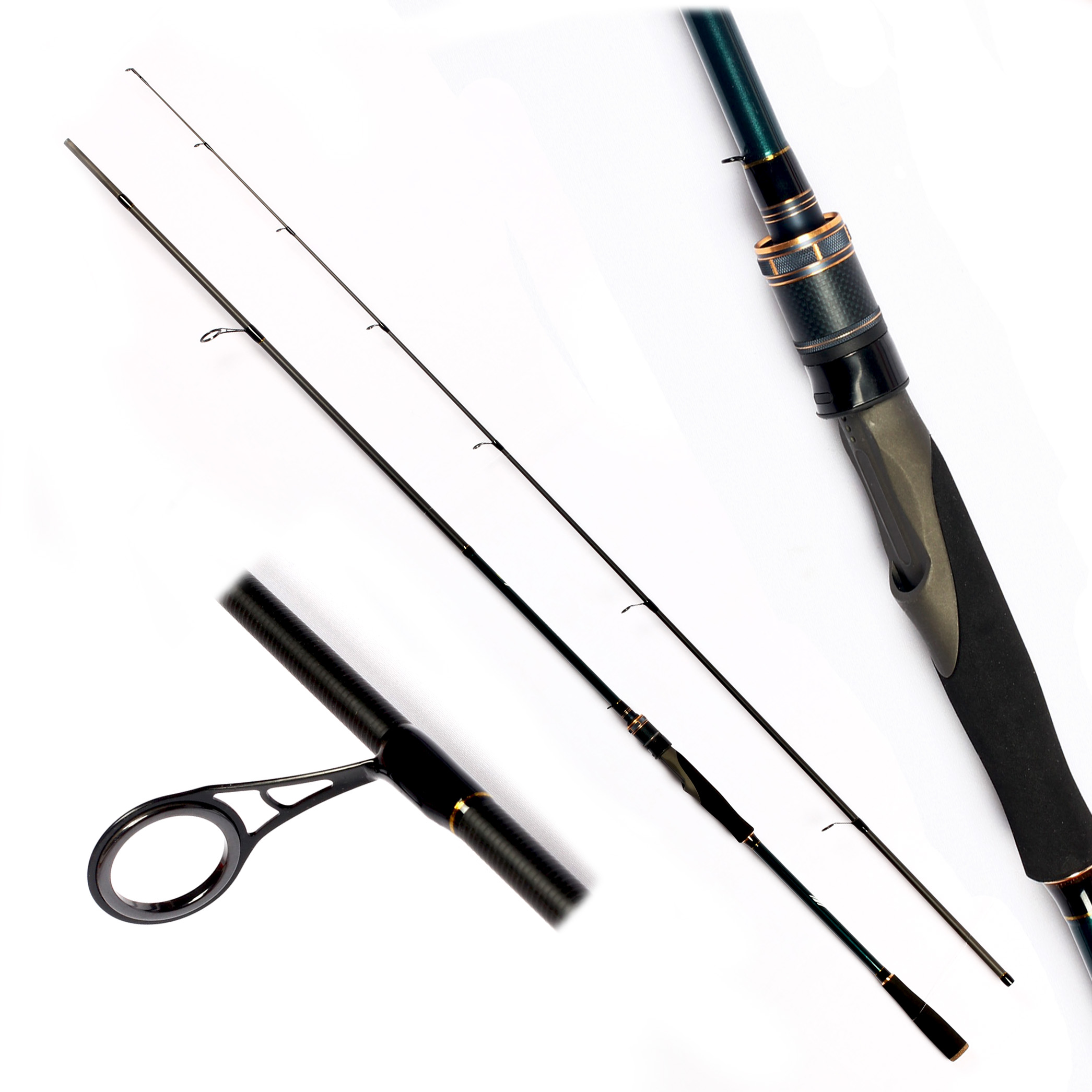 Eurasian Carbon Spinning Rod, 2 Sections, Fast Action, 8-14lb Line Weight, Medium Power, 6ft/7ft Fishing Pole for Freshwater & Sea Eurasian Carbon Spinning Rod, 2 Sections, Fast Action, 8-14lb Line Weight, Medium Power, 6ft/7ft Fishing Pole for Freshwater & Sea