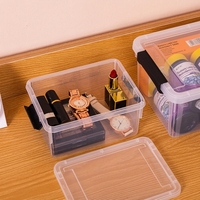 Bacs de rangement en plastique NFS noirs avec fermoir à boucle, empilables, transparents, pour la maison, le garde-manger, le bureau, la salle de classe