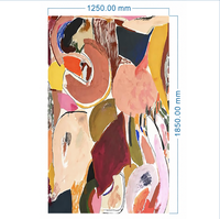 Grande peinture murale abstraite expressionniste aux formes vibrantes rose et bordeaux, art mural contemporain, peinture organique pour chambre à coucher
