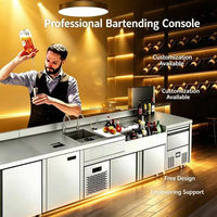 Peralatan Dapur Restoran Profesional Buatan Pabrik Cina, Desain Meja Kerja Stainless Steel, Bar Air Dingin