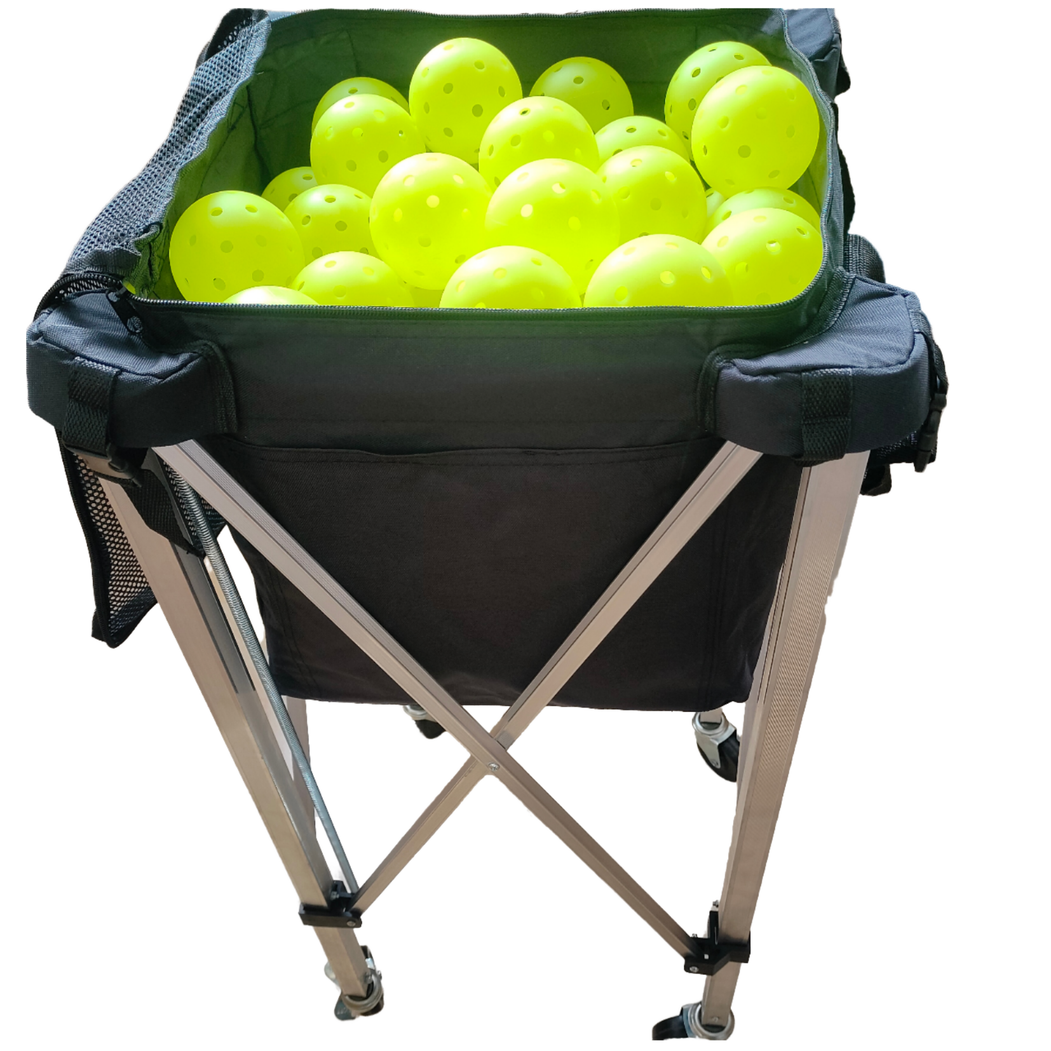 New Arrival Portable and Lightweight Robust Aluminum Pickleball Cart with Wheels for Training and Entertainment