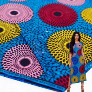 Nouveauté : Tissu Ankara <span class=keywords><strong>en</strong></span> polyester imprimé wax africain hollandais personnalisé, 6 yards, pour couture - Product Image 4