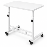 Bureau d'ordinateur en bois personnalisable avec rangement, hauteur réglable, pliable, idéal pour l'apprentissage au chevet et les repas