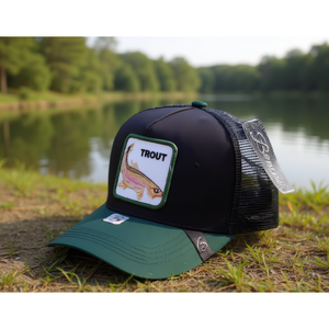 Gorra Trucker con Bordado TROUT, Malla Ajustable, Unisex, para Pesca, Primavera/Verano, Casual, de 6 Paneles - Product Image 2