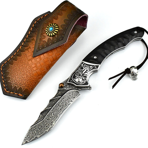 High Quality 227-Layer Steel Damascus Folding Knife For Outdoor Camping Fishing &amp; Hunting Gift Knife Collecting OEM Supported - Product Image 1