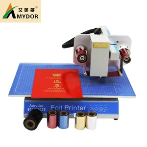 Amydor8025 hot foil stamping printer machine feeding manually for hardcover gold foil printing machine