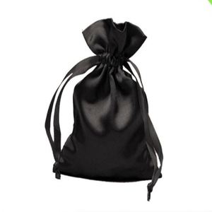 Pochette en satin personnalisée de haute qualité 20*30cm avec cordon de serrage pour emballage de perruques, petit sac anti-poussière, bijoux, cadeaux, recyclable, imprimé à l'écran - Product Image 6