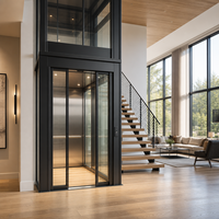 Ascenseur panoramique compact MRL pour maison, cabine en verre sans cadre, sans salle de machine, design peu encombrant pour les maisons modernes américaines