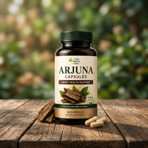 <b>Your</b> Brand Here Arjuna Capsules 60 Count Pure Bark Extract Heart Skin Brightening Support Natural Antioxidant Dietary <b>Supplement</b> - Product Image 1