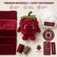 Peluche de Mascota de Frambuesa Personalizado OEM ODM, Juguete de Peluche Suave al por Mayor, Animal de Peluche Personalizado, Regalo Promocional Directo de Fábrica
