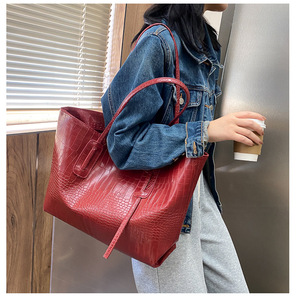 Sac à main pour femme, simple, grande capacité, imperméable, tendance, avec deux poignées et fermeture ouverte, Z0856 - Product Image 6