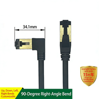 Kabel Patch Ethernet Cat8 Sudut Kanan 90 Derajat Harga Pabrik VICENRAY, S/FTP Terperisai Tembaga Terpilin 40Gbps 2000MHz PVC LSZH