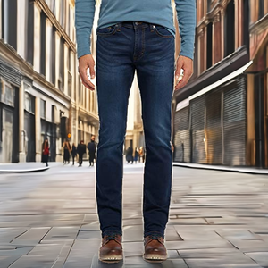 Pantalon de sport en jean droit pour homme, style Y2K Hip Hop décontracté, respirant, ample, avec poches et design unique en perles, pour le quotidien et le streetwear, en coton, collection 2026 - Product Image 2