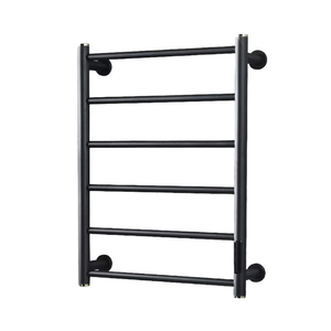 Porte-serviettes mural rectangulaire moderne noir à 6 niveaux en fer, support multi-barres pour salle de bain, organisateur de serviettes en métal pour maison et hôtel - Product Image 4