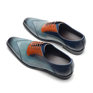 Zapatos negros cosidos a mano, personalizados y a la moda para hombre, zapatos de cuero vacuno hechos a mano, zapatos de vestir y Oxford azules casuales. - Product Image 4