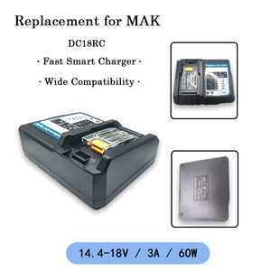 <span class=keywords><strong>Chargeur</strong></span> <span class=keywords><strong>rapide</strong></span> multi-ports 14,4-18V 3A 60W Max <span class=keywords><strong>DC18RC</strong></span>, remplacement pour les outils MAK (perceuse-visseuse, scie, souffleur, tondeuse à gazon), batterie pour outils. - Product Image 2
