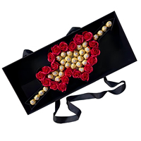 Boîte à fleurs de luxe pour la Saint-Valentin, la fête des mères, en forme de cœur et boîtes à fleurs pour maman avec fenêtre
