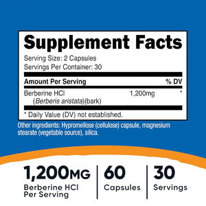 El más vendido al por mayor OEM Etiqueta Privada 1200mg berberina orgánica HCL cápsulas suplemento para soporte probado por terceros - Product Image 5