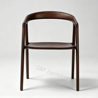Nouvelle conception, prix de gros abordable, chaises de salle à manger en bois massif couleur noyer avec pieds en bois pour hôtels, mariages, maisons et cafés