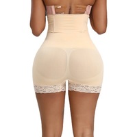 Shorty gainant taille haute sans couture pour femme, effet ventre plat et remonte-fesses, avec rembourrage et coussinets de hanche