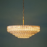 Lustre moderne en tube de verre, luminaire suspendu en laiton sur mesure, hauteur réglable pour hôtel, salon, escalier, lampe de plafond décorative