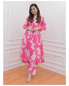 Nuova collezione con stampa in mussola <span class=keywords><strong>Kurti</strong></span> pantaloni da donna abbigliamento normale Pakistani <span class=keywords><strong>Kurti</strong></span> Set disponibile alla maggior quantità per il commercio all'ingrosso - Product Image 6