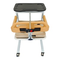 Fauteuil roulant de transfert avec seau de toilette, chaise élévatrice réglable en hauteur pour patient, siège de toilette mobile pour personnes âgées et handicapées en soins infirmiers