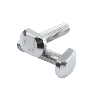 Vis en T en acier inoxydable 304 M6 M8 M12, tête marteau zinguée pour fixation de moules à rainures en T - Product Image 1